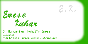 emese kuhar business card